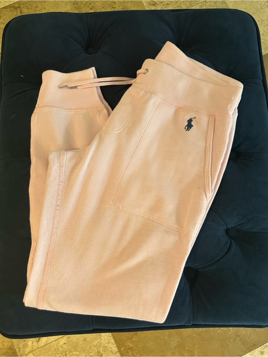 Ralph Lauren Pants - Ralph Lauren Light Pink Fleece Jogger Sweatpants